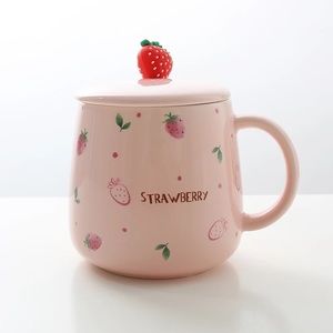 Ceramic Strawberry Mug | Holiday Mug